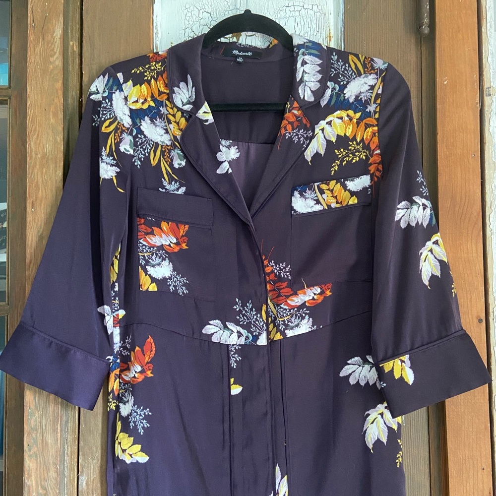 Madewell | Satin Pajama Jumpsuit in Blooming Oasis | sz XS